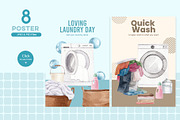 Laundry Day Watercolor Illustration, an Object Illustration by CreativeValuation (Thumbnail 8 of 13)