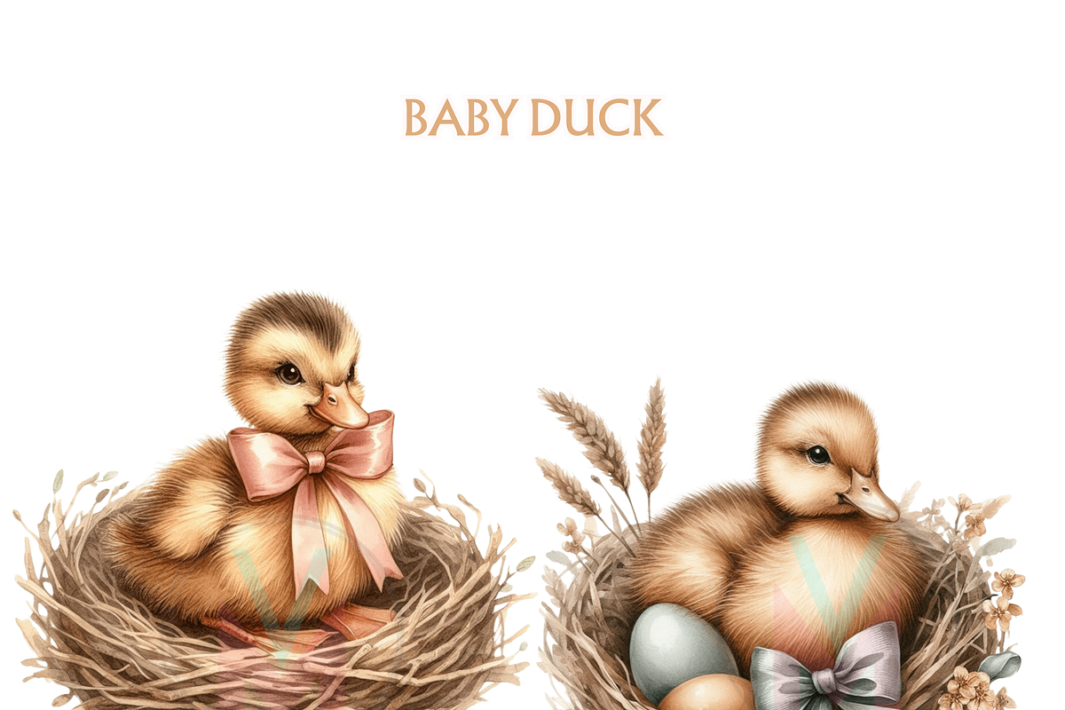 Watercolor Baby Duck ClipArt PNG, an Animal Illustration by VM PARTYS  BY TAIRUMA (Photo 5 of 10)