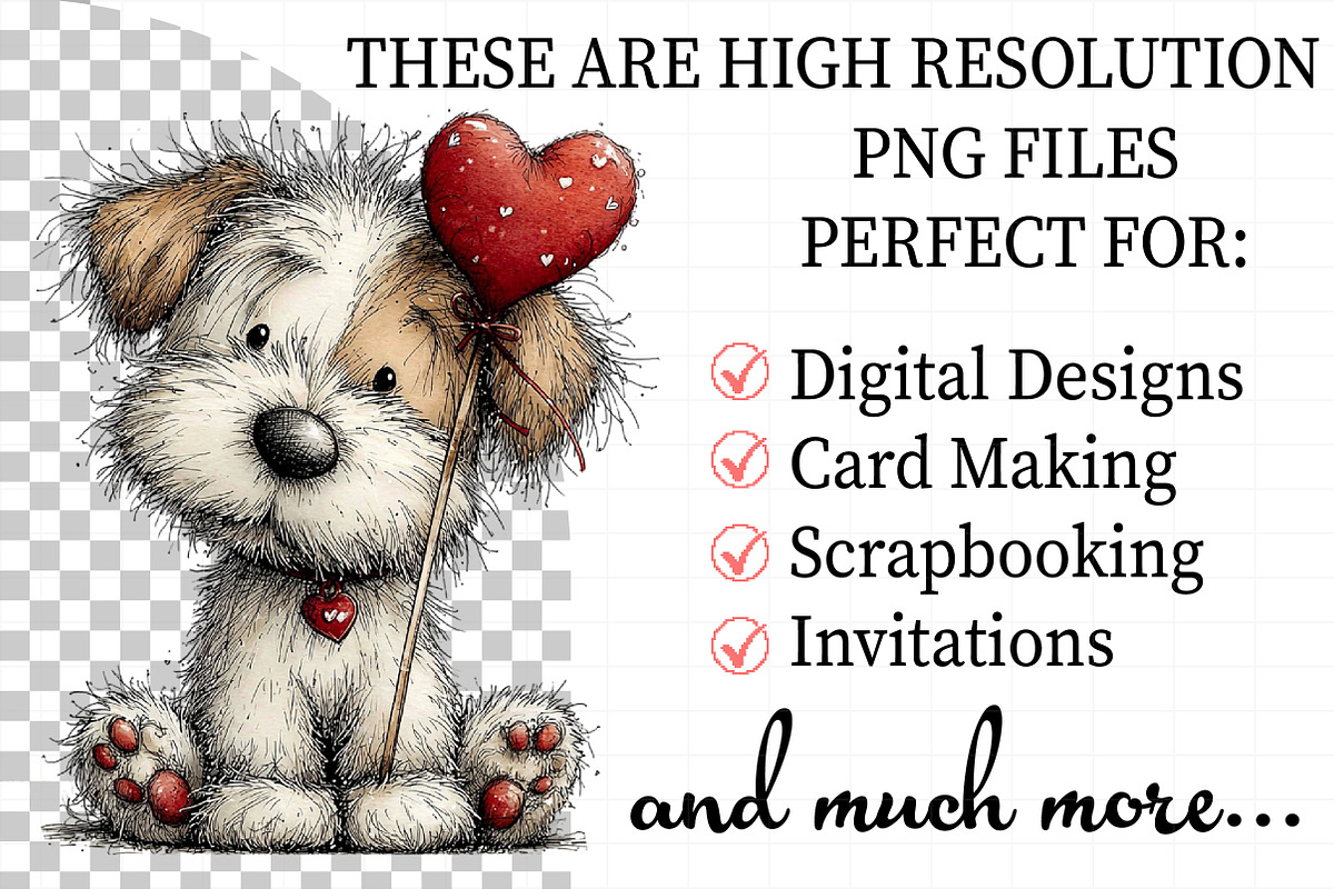 Whimsical Valentine Dog Clipart, an Illustration by Daily.Designs (Photo 2 of 7)