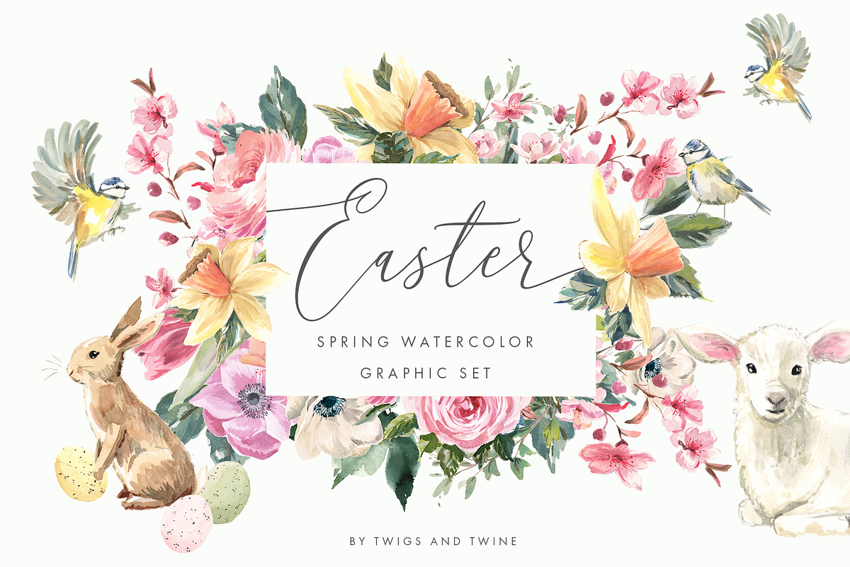 Easter Flower Clipart, a Decorative Illustration by Twigs and Twine (Photo 1 of 9)