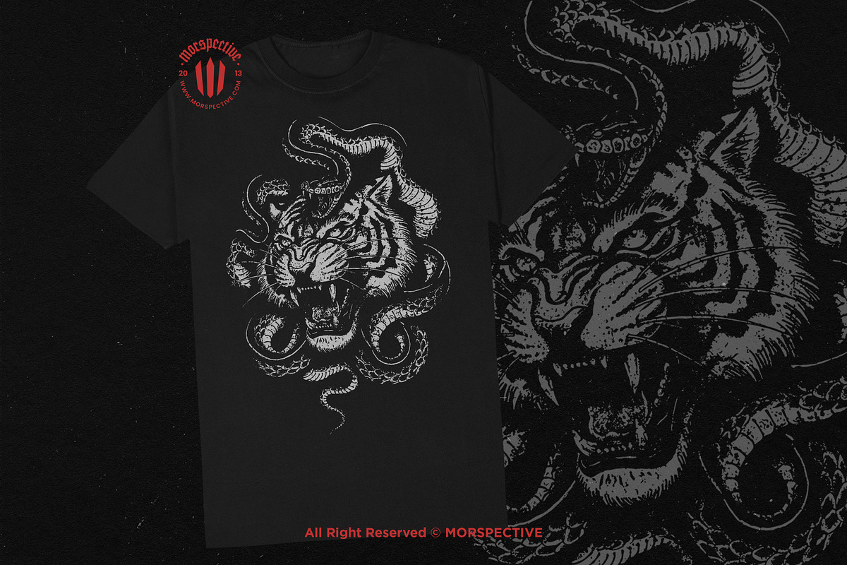 10 Bundle Dark Art Tiger Snake Fight, an Illustration by Morspective (Photo 2 of 7)