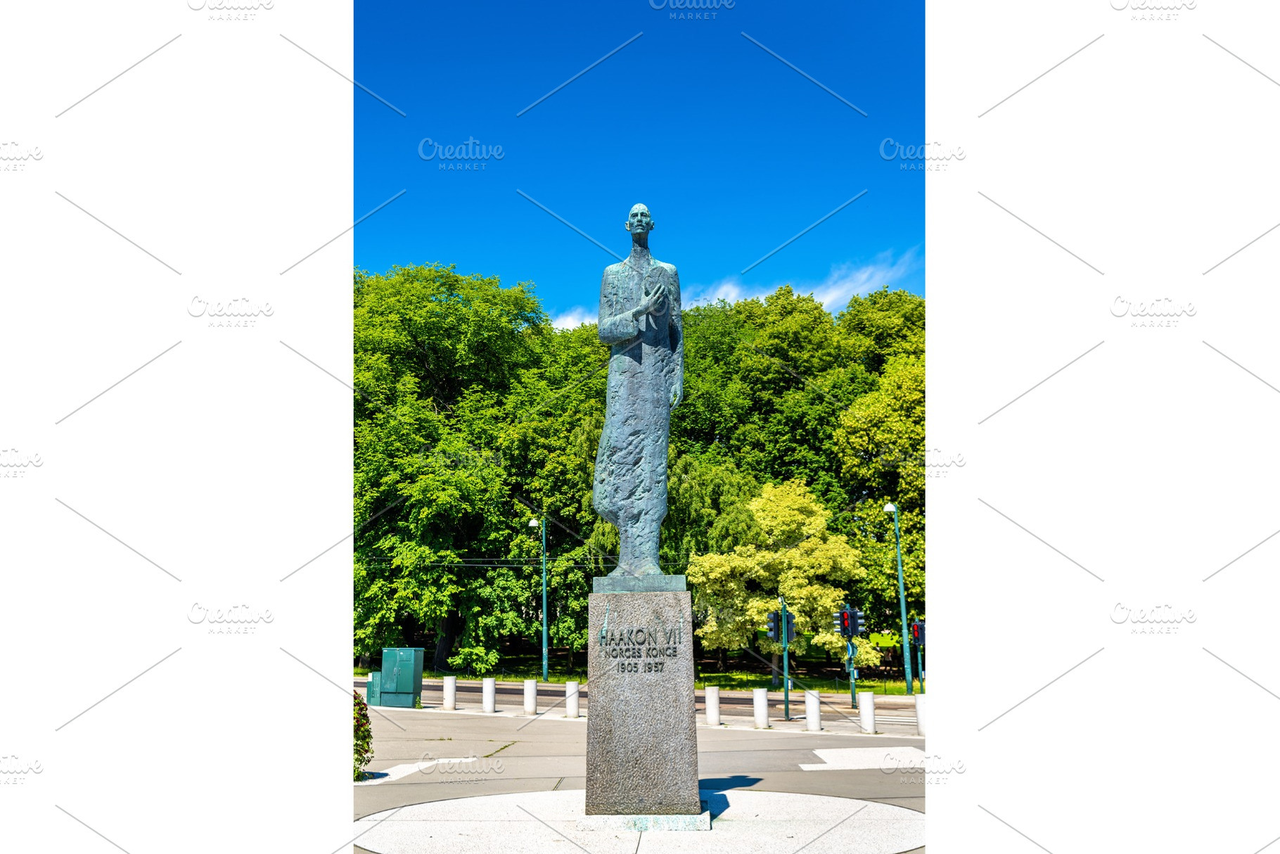 Statue of King Haakon VII in Oslo, an Architecture Photo by Leonid Andronov