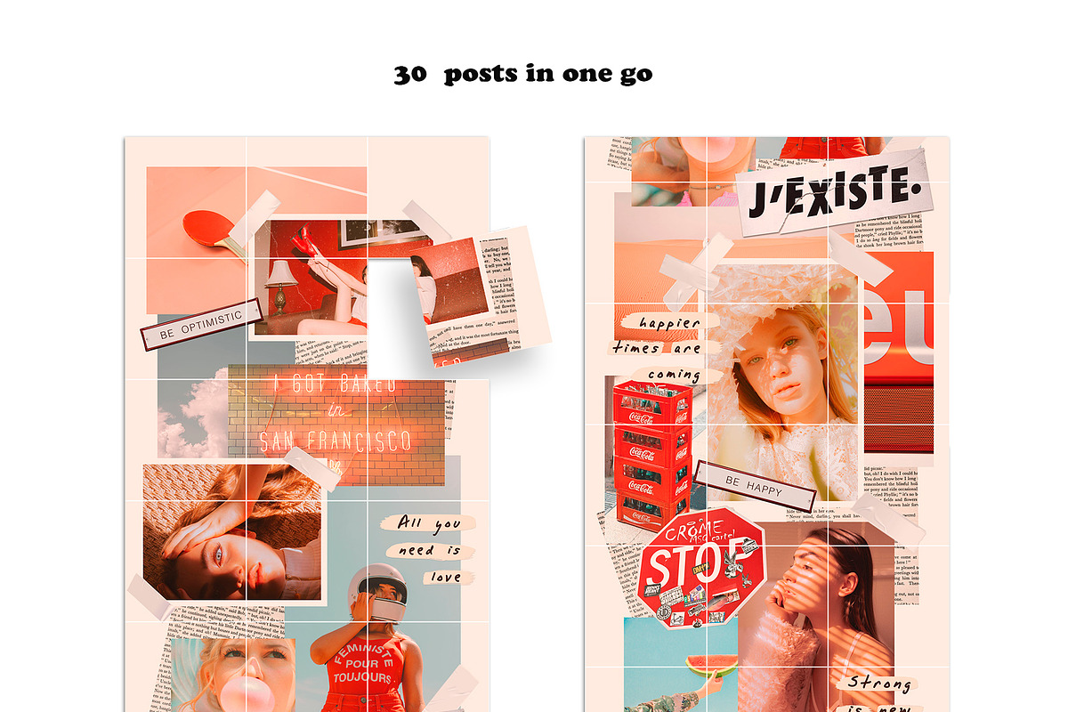 90s Instagram Puzzle Template, a Social Media Template by Marie T (Photo 4 of 8)