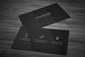 Dark Black Individual Business Cards