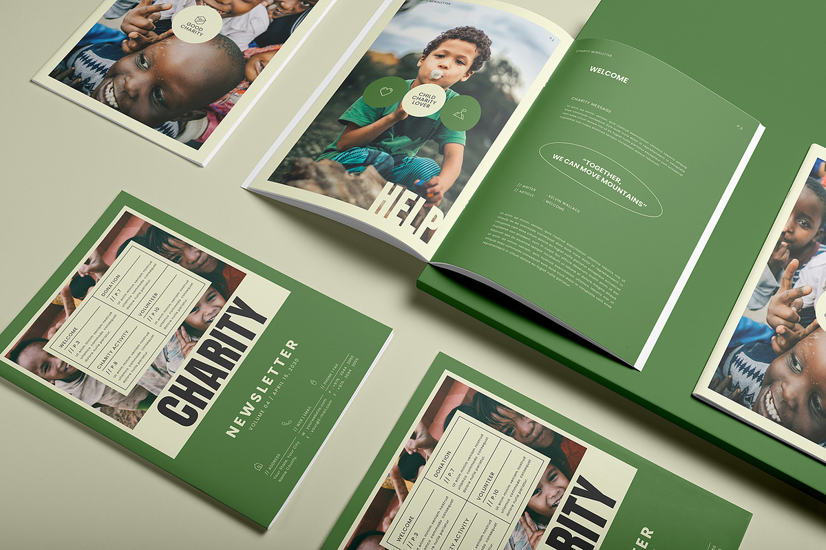 Charity Newsletter Brochure Template, a Brochure Template by Designsoul14 (Photo 3 of 8)