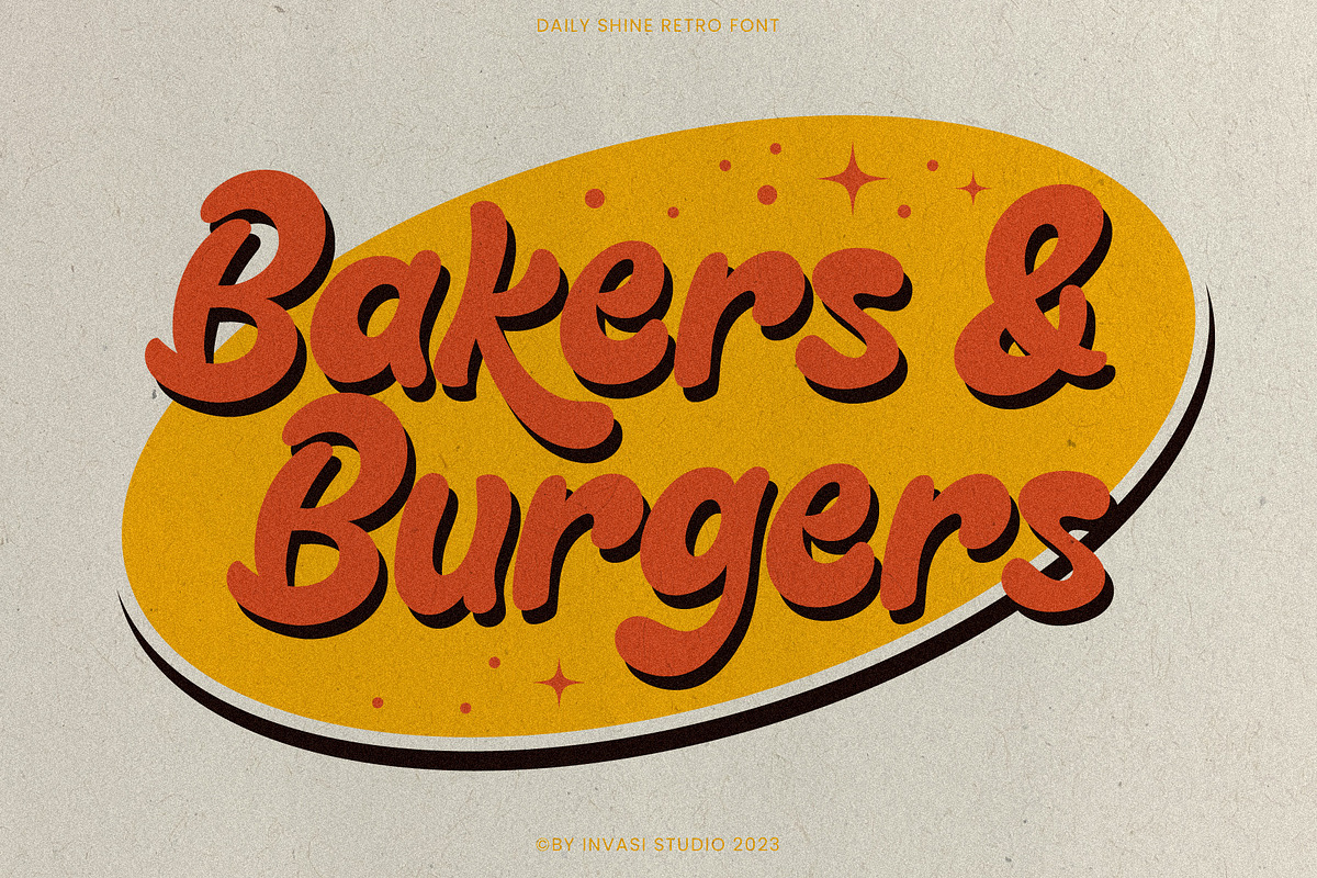 Daily Shine - Groovy Retro Font, a Handwritten Font by Invasi Studio (Photo 8 of 10)