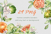 Citrus fruits and flower watercolor, a Decorative Illustration by Kate Lanbina (Thumbnail 5 of 20)