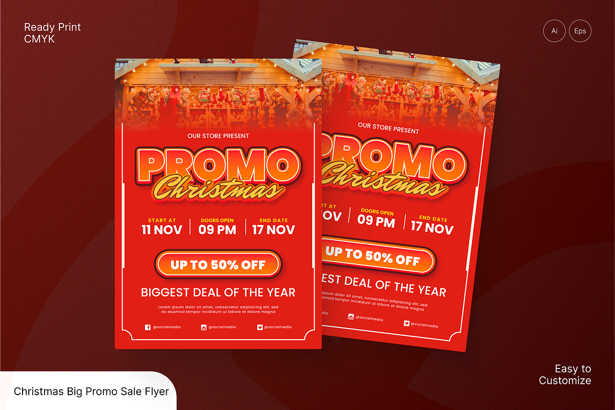 Christmas Big Promo Sale Flyer, a Flyer Template by Annora Studio (Photo 1 of 6)
