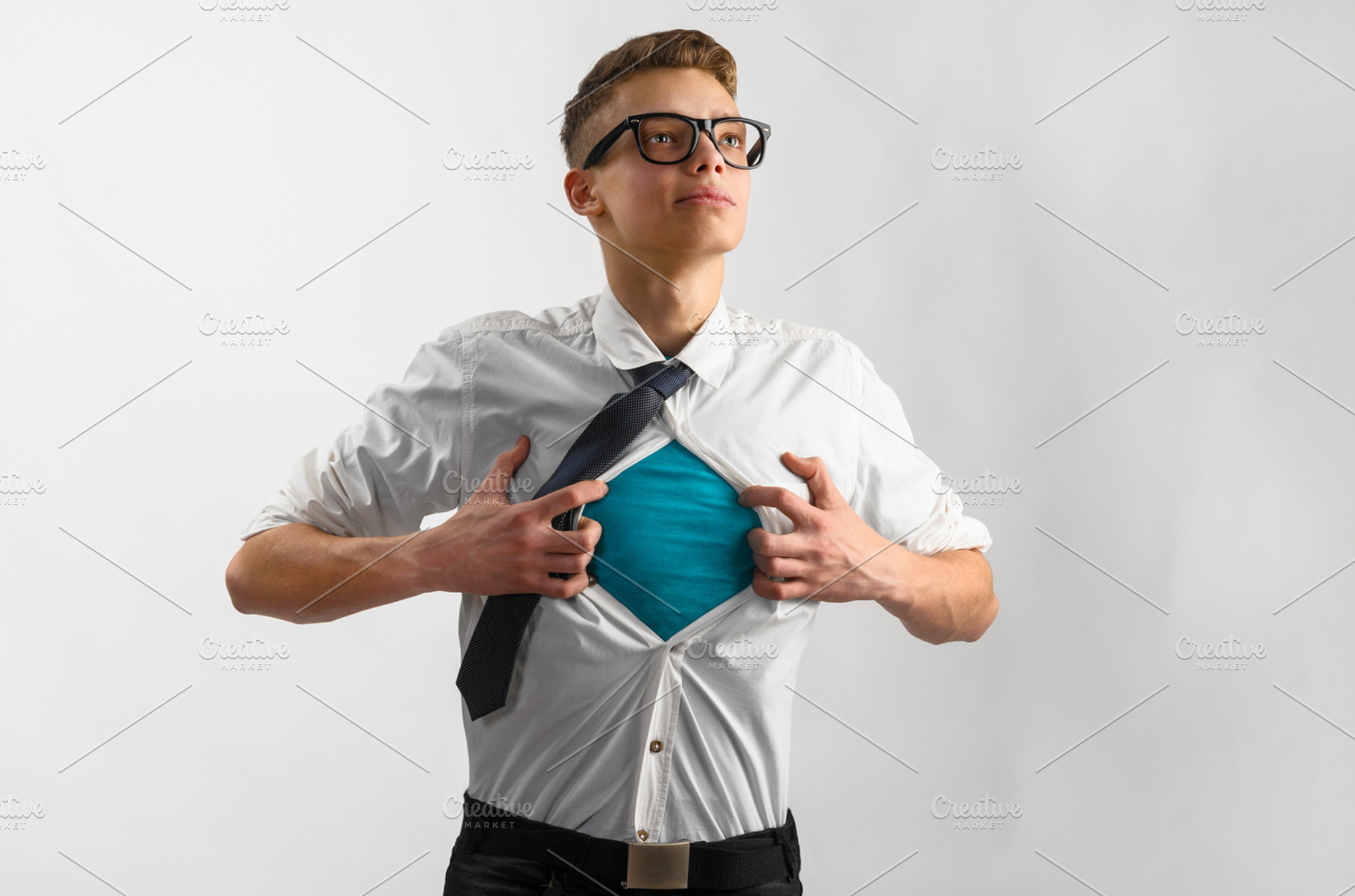 Super hero suit of business man stock photo containing attractive and business, a Person Photo by sergeypeterman
