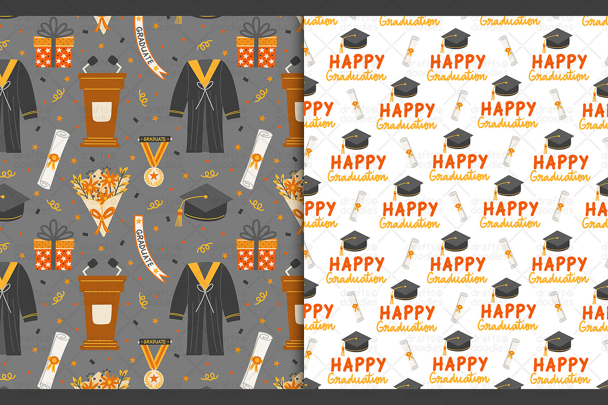 Graduation Clipart and Patterns, a Pattern Graphic by Drafts n Doodles (Photo 6 of 11)