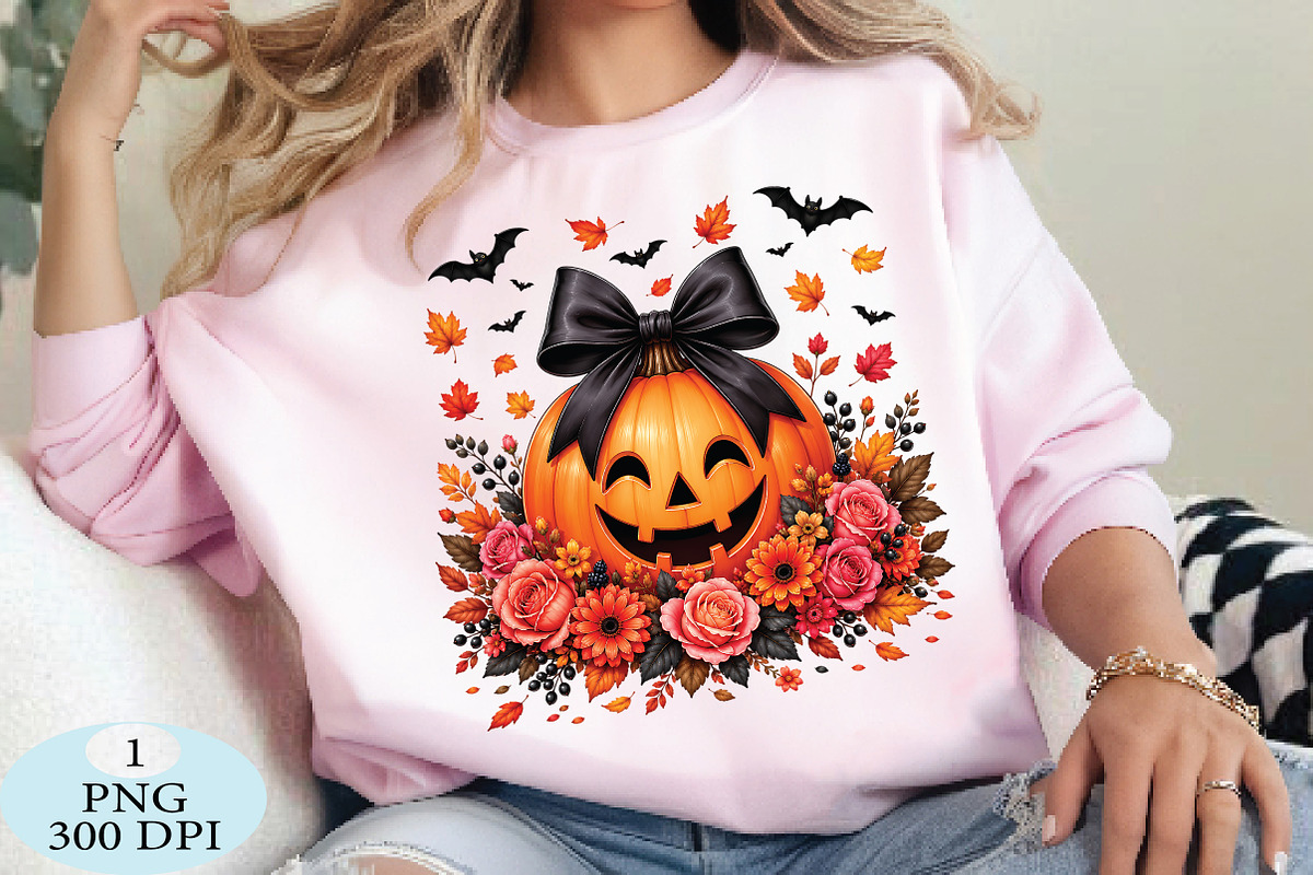 Jack O’Lantern with Black Bow PNG, a Seasonal Illustration by Daily.Designs (Photo 3 of 5)