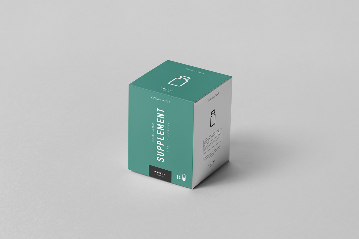 Supplement Jar & Box Mock-up 2, a Cups & Container Mockup by Yogurt86 (Photo 7 of 10)
