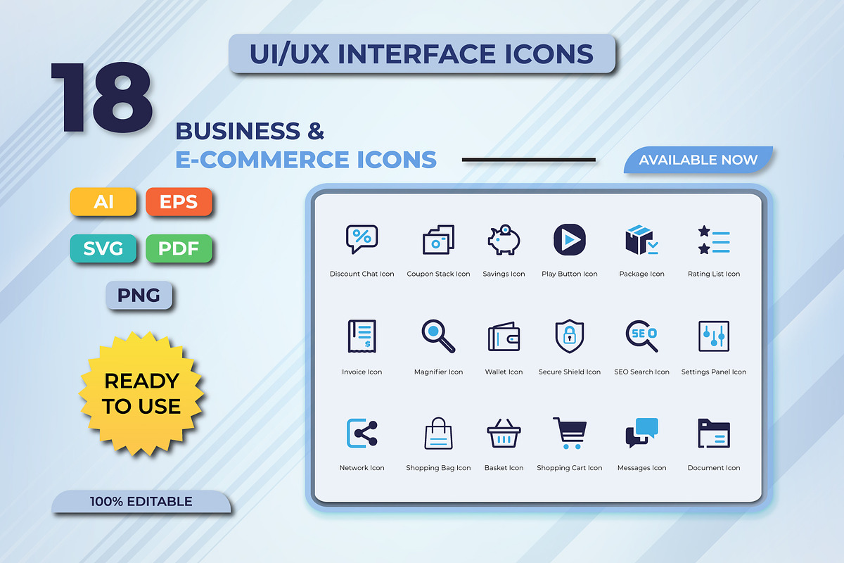 54 Business & E-Commerce UI Icons, an Outline Icon by taieefbakshi (Photo 5 of 5)