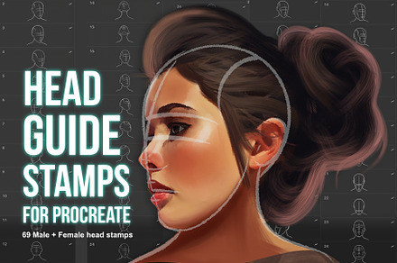 Head Guide Stamps for Procreate