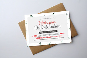 Christmas Typography Card Invitation