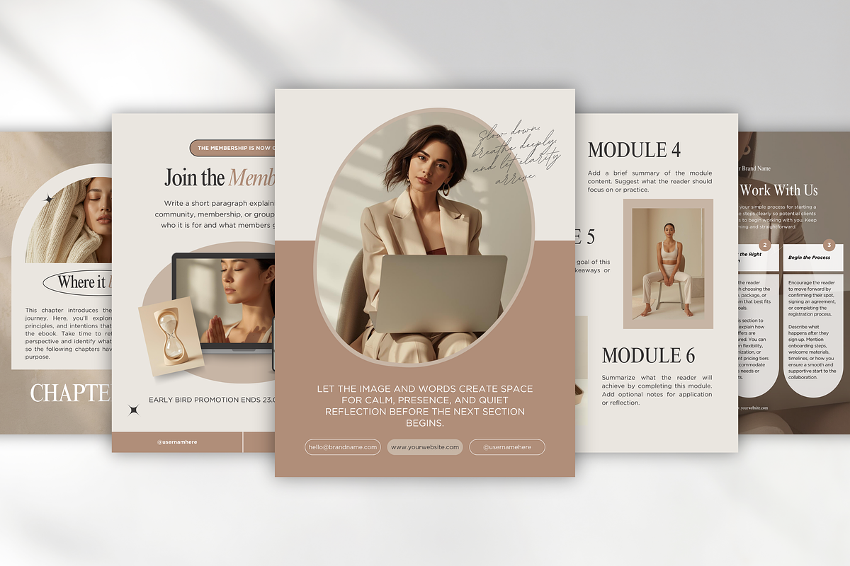 Wellness Coach Ebook Template Beige, a Magazine Template by DigiPax (Photo 7 of 11)