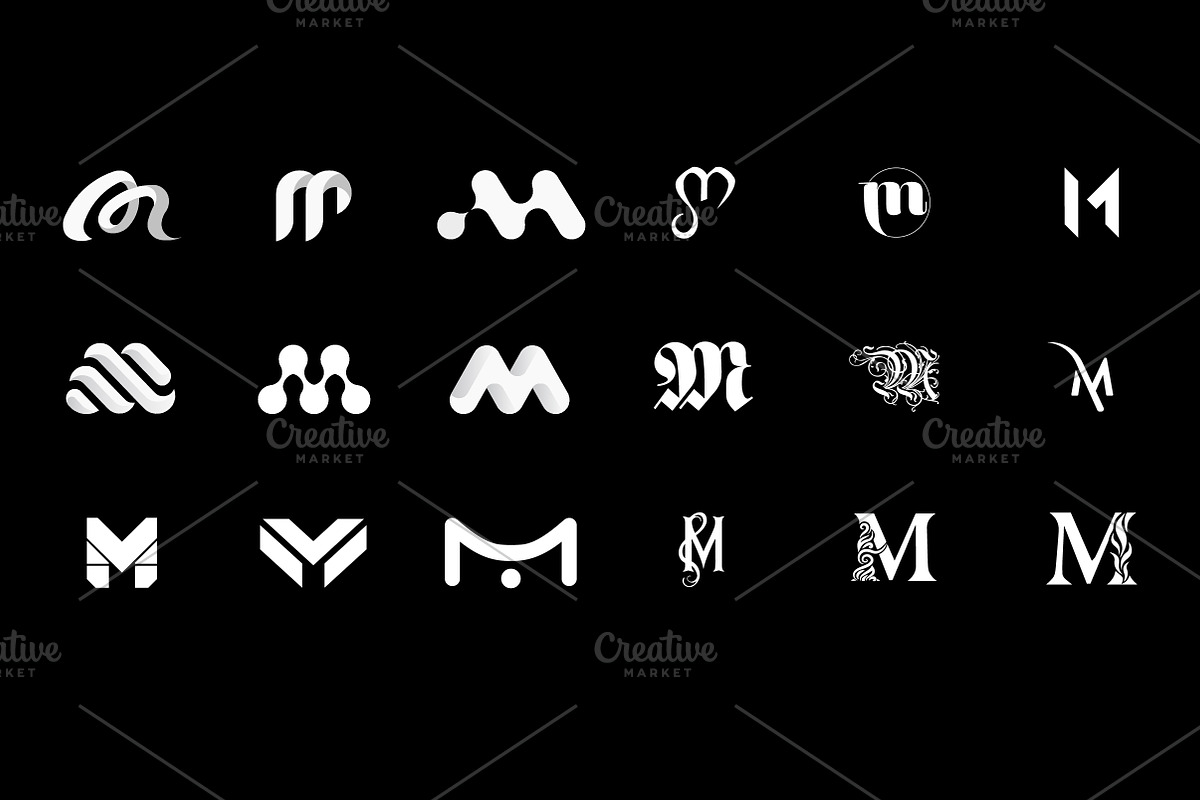 18 M Letter Logos - Vector & Mock-Up, a Branding & Logo Template by Multiple (Photo 2 of 5)