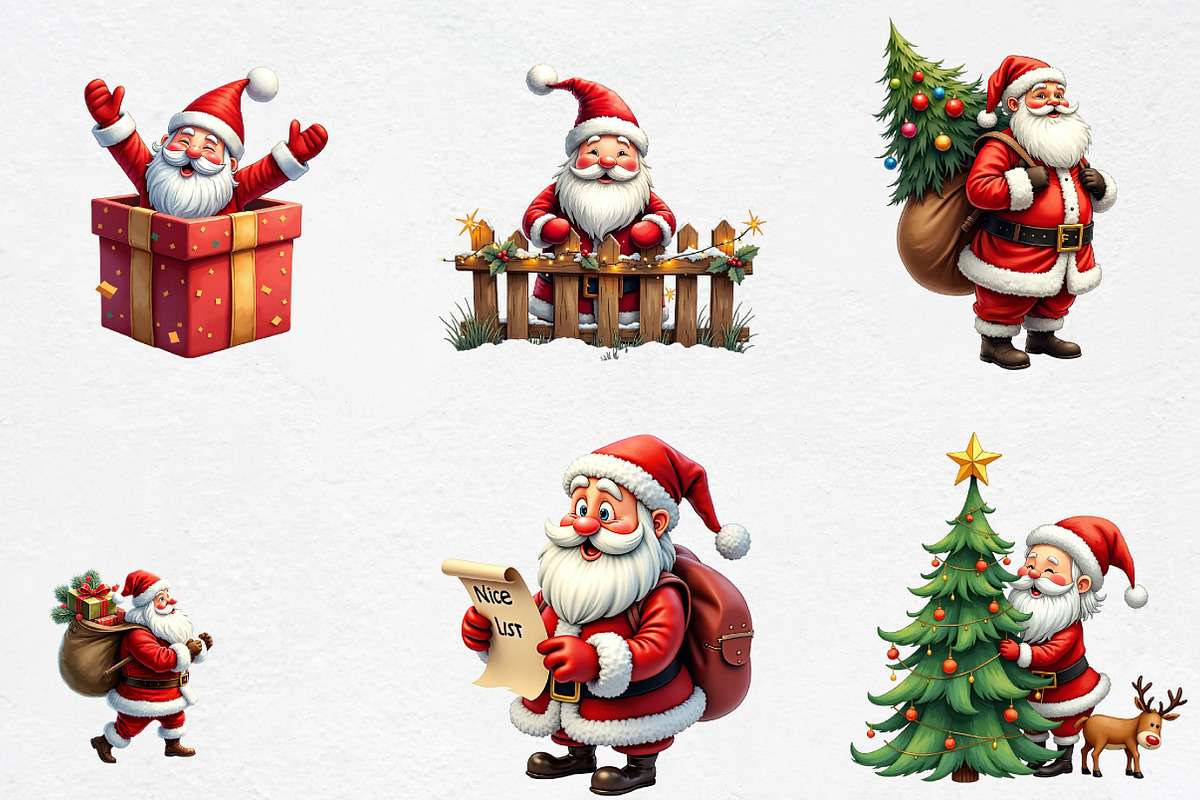 Christmas Santa Claus Clipart, an Illustration by CrexoraLab (Photo 2 of 5)