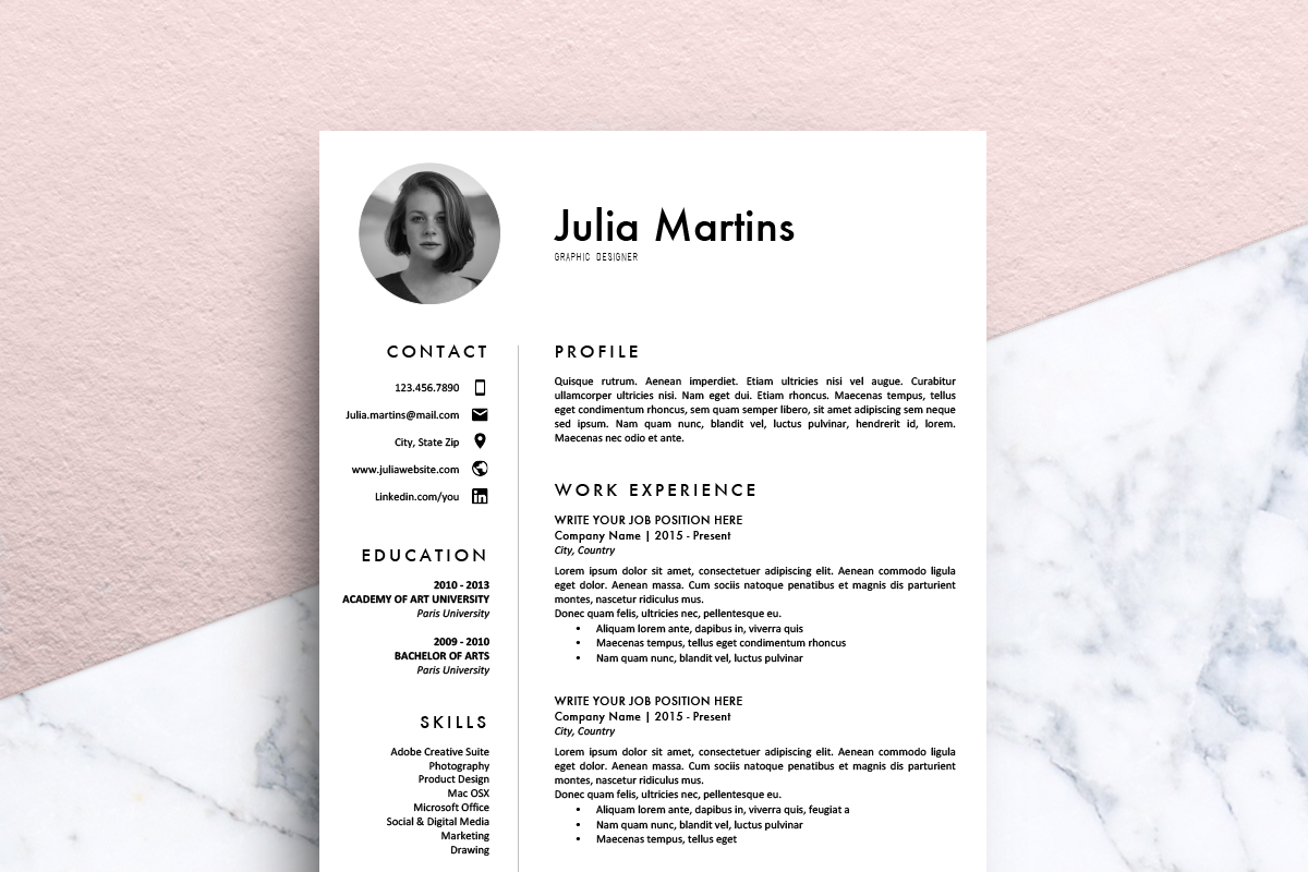 Resume Template (MS Word) | Julia, a Resume Template by Priiiiiiiiiiiiiint ! (Photo 1 of 2)