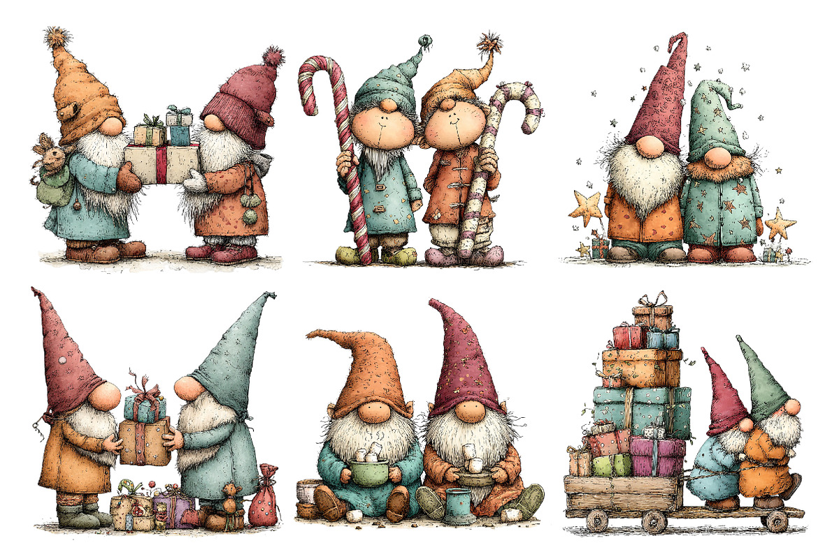 Christmas Whimsical Gnome Friend, a Seasonal Illustration by Creative Art (Photo 2 of 7)