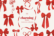 Watercolor Clipart Set Charming Bows, a Decorative Illustration by ViktoriyaD (Thumbnail 1 of 8)
