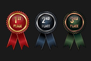 Gold Silver and Bronze Medal Badges, a Decorative Illustration by PsychocheArt (Thumbnail 2 of 3)