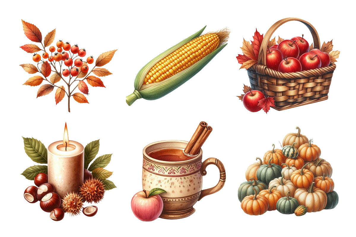 Watercolor Autumn Splendor Clipart, an Illustration by Daily.Designs (Photo 4 of 5)