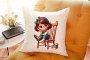 Quirky Girl with Chair Clipart Bundl, an Illustration by Sublimation Artist (Thumbnail 6 of 6)