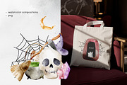 Magic Cat: Halloween PNG Clipart, an Object Graphic by Pattern + watercolor (Thumbnail 3 of 13)
