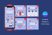 English Lesson Template, a Social Media Template by ryelart.design (Thumbnail 1 of 4)