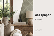 Rustic Farmhouse Wallpaper Mockup, a Household Mockup by LinnestCreative (Thumbnail 1 of 6)