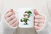 Christmas Funny Elf Clipart, an Illustration by designcity5 (Thumbnail 4 of 5)
