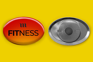 1.5x2.25 Oval Button Magnet Mockup