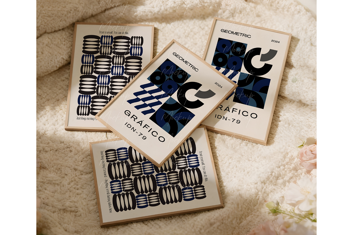 4 ISO Wood Frames Mockup, a Product Mockup by TatiMockup (Photo 3 of 3)