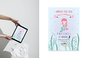 Cute girl mermaid invitation, a Card Template by Piixypeach (Thumbnail 7 of 10)