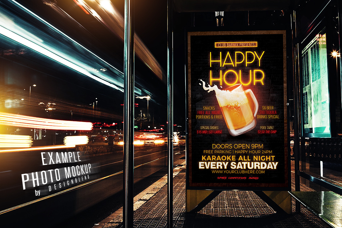 Happy Hour Flyer Template, a Flyer Template by designblends@gmail.com (Photo 3 of 3)