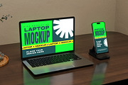 Laptop & Phone Mockup, a Mockup by Mockupnine (Thumbnail 5 of 7)