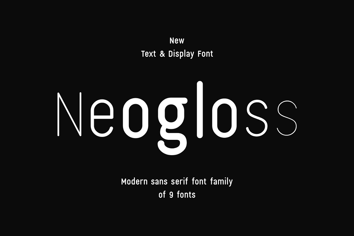 Neogloss- Modern Font Family, a Sans Serif Font by Intuisi Creative (Photo 1 of 10)
