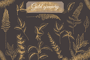 Gold line flowers & strokes clipart, a Decorative Illustration by Mrs.Swan_Design (Thumbnail 3 of 7)