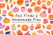 Fall Finds Homemade Pies PNG Clipart, a Food Illustration by Dina Mae (Thumbnail 1 of 12)