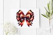 Watercolor Football Bow Clipart, a Graphic by CitraGraphics (Thumbnail 4 of 6)