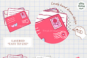 Love Mail Clipart Bundle | Valentine, a Seasonal Illustration by TitaLivingArt (Thumbnail 5 of 9)