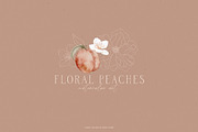 Floral Peaches watercolor flowers, an Illustration by Angele Kamp (Thumbnail 3 of 10)