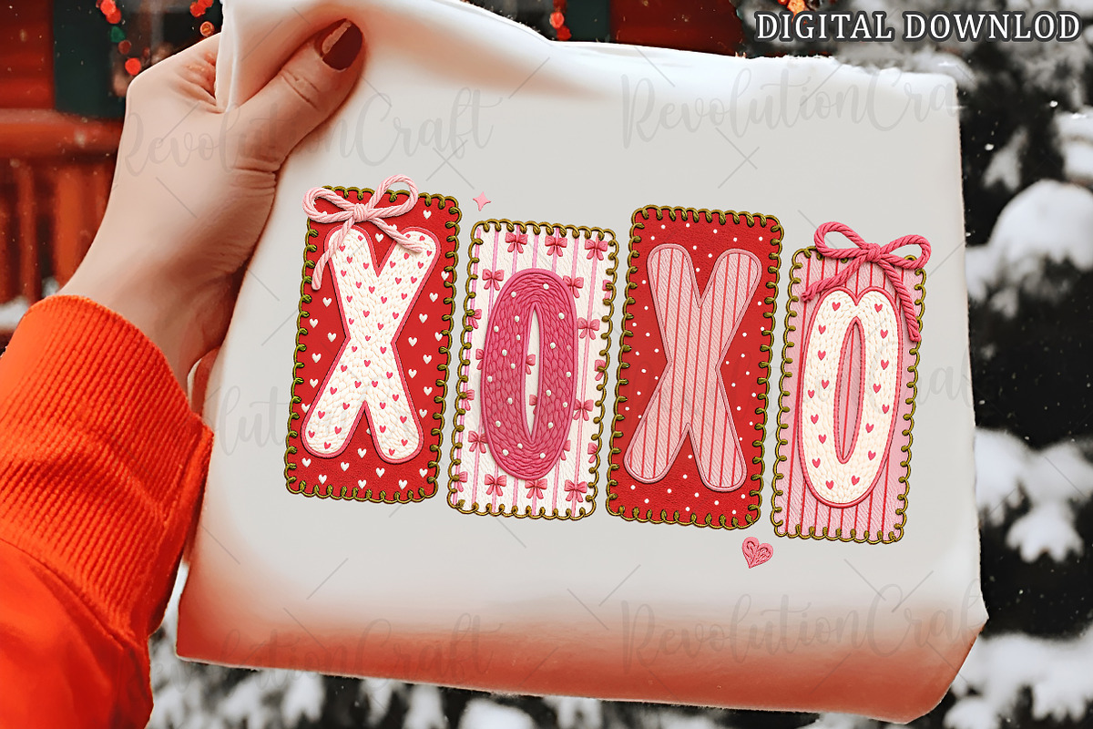 Crochet XOXO Valentine's Day PNG, an Illustration by OK Design (Photo 1 of 6)