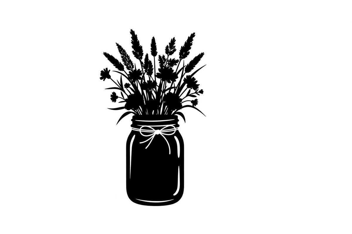 Wildflower Mason Jar SVG Bundle, an Illustration by Designs_River (Photo 7 of 31)