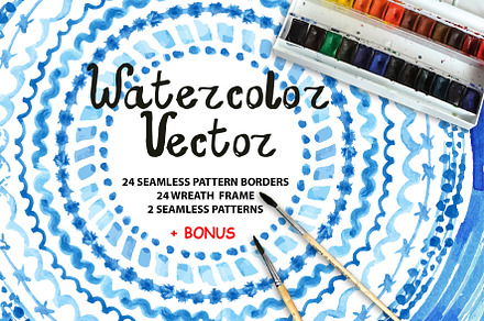 Watercolor VECTOR pattern brushes