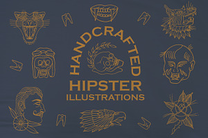 Handcrafted Hipster Illustrations, an Illustration by RobinHoldsworth