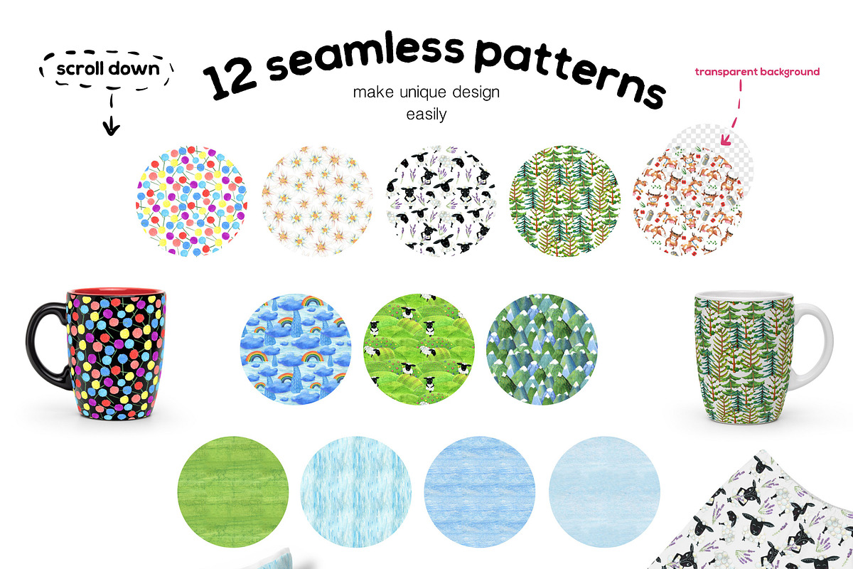 Mountain Meadows - watercolor set, an Object Graphic by Satika (Photo 13 of 15)