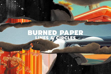 Burned Paper Lines & Circles Mockups, a Texture Graphic by BORT GRAPHIC
