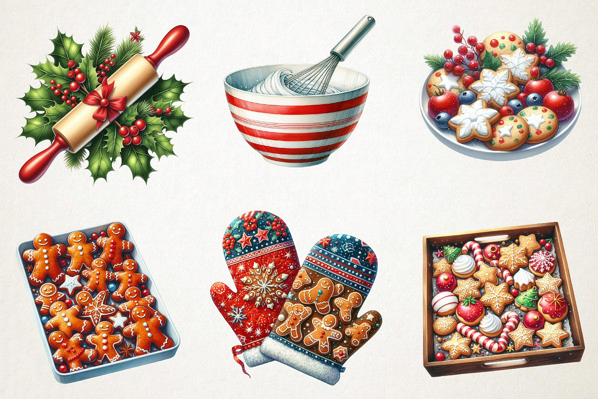Holiday Baking Tools & Cookies Clipa, an Illustration by RobertsArt (Photo 4 of 7)